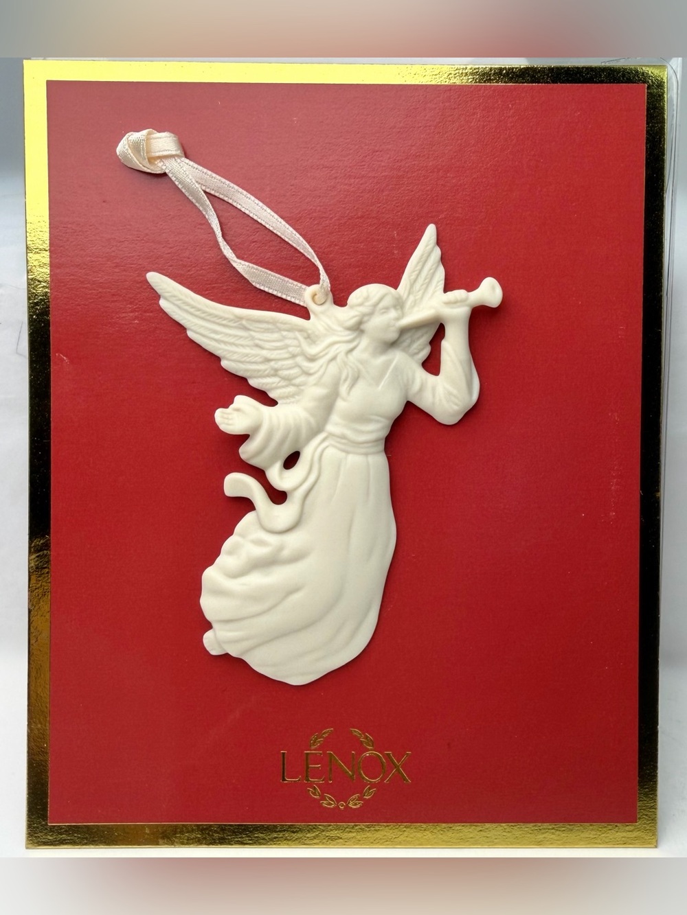 Lenox Bisque Porcelain Renaissance Angel with Trumpet Vintage 80s Original Pkg